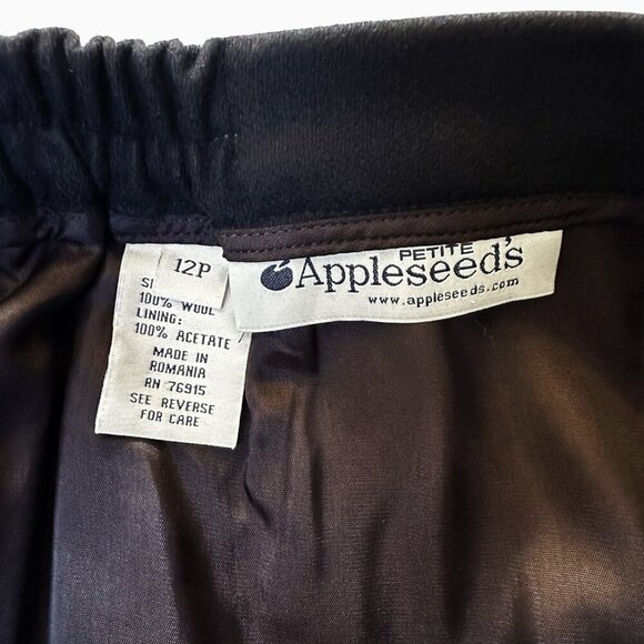 Appleseed's Wool Pencil Skirt 12P Black Straight Fit Y2K Preppy Office Academia - Picture 4 of 4
